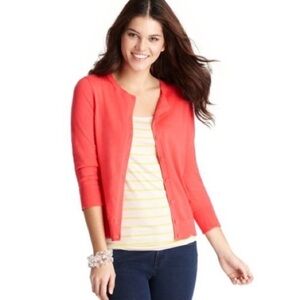 Loft Pima Cotton 3/4 Sleeve Cardigan
